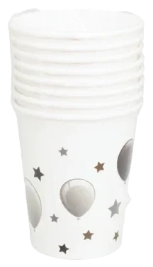Pappbeger 200ml gull happy birthday Linea