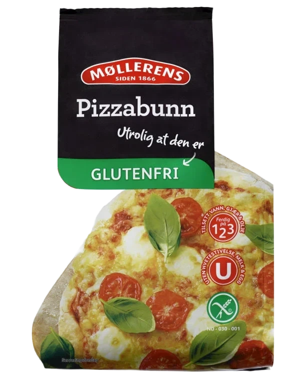 Pizzabunn Mix glutenfri 300g Møllerens