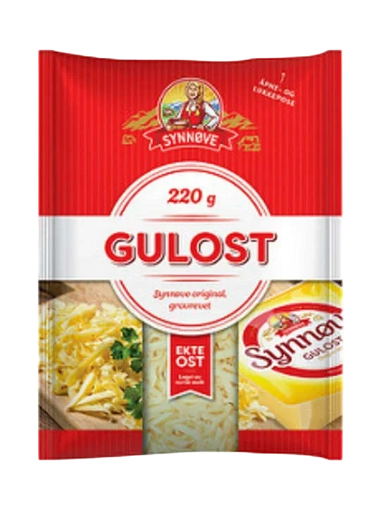 Gulost Ekte Revet 220g Synnøve