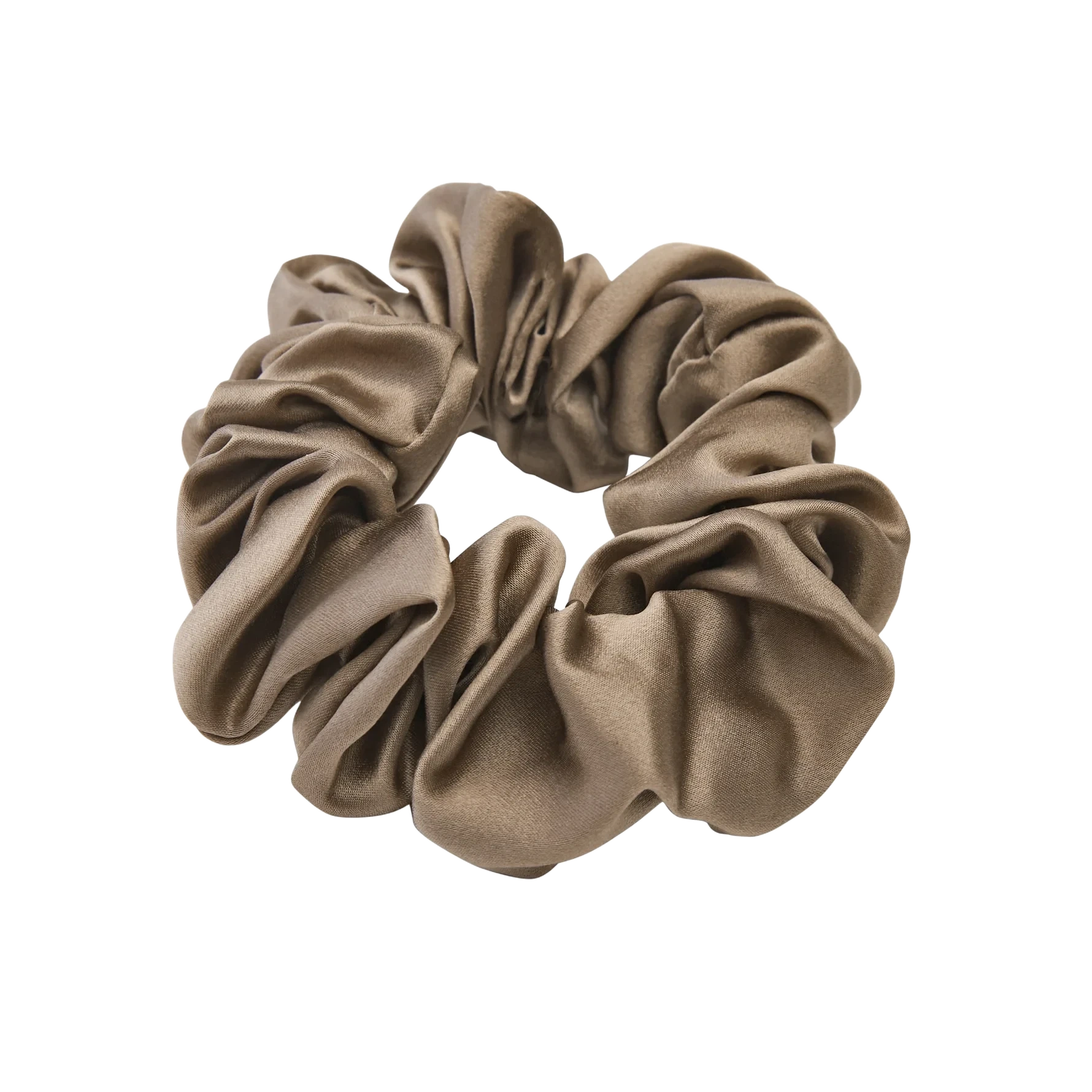 Lenoites Mulberry Silk Scrunchie Brown
