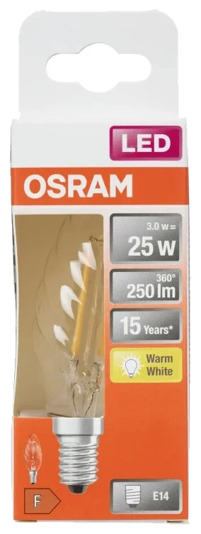 Lyspære Led Cl Bw 25 Klar E14 Osram