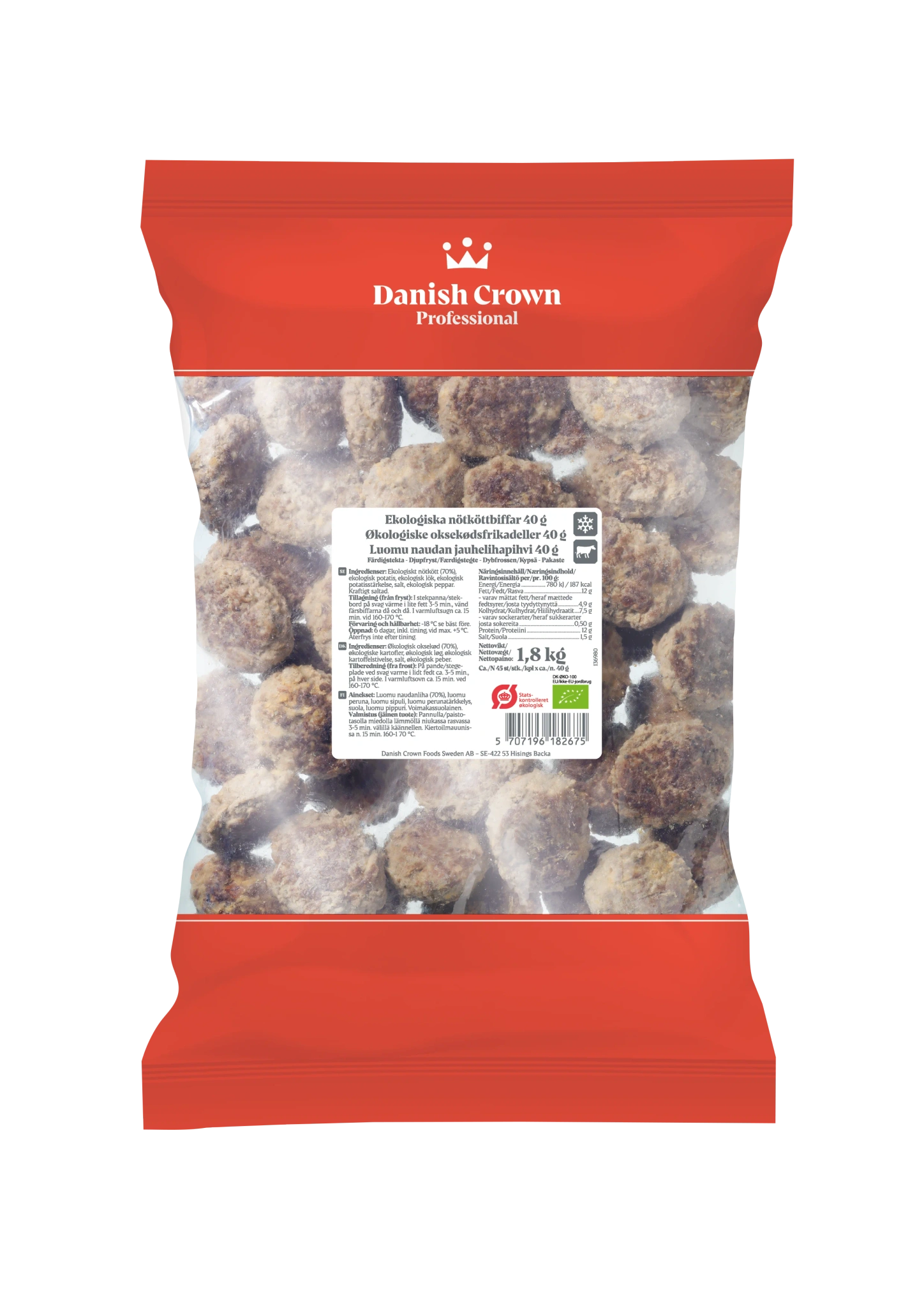 Nötfärsbiff Ekologisk, 40 g