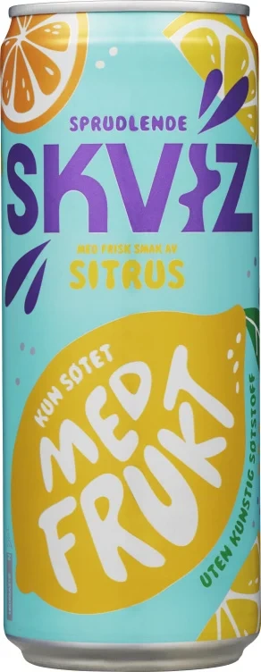 Skviz Sitrusfrukt 0,33l boks Klokk&Co