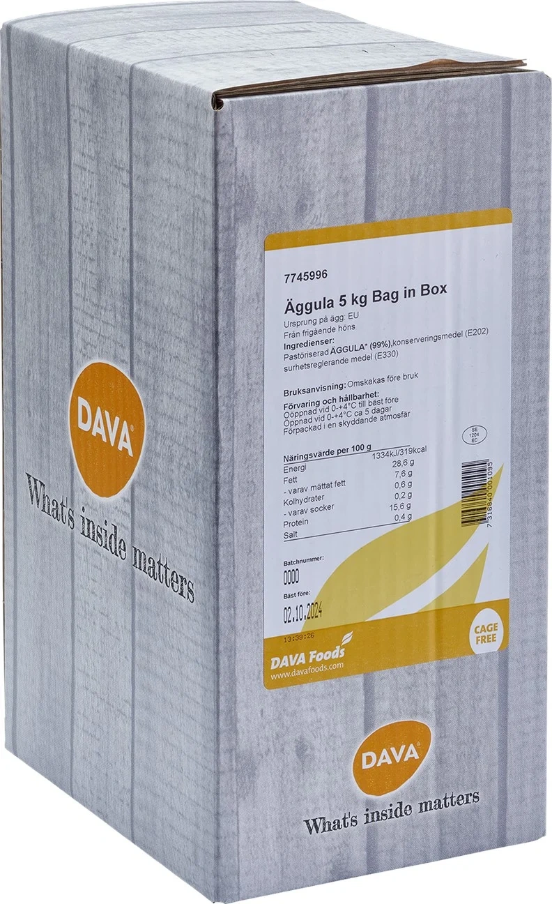 Äggula frigående inne EU 5kg BIB