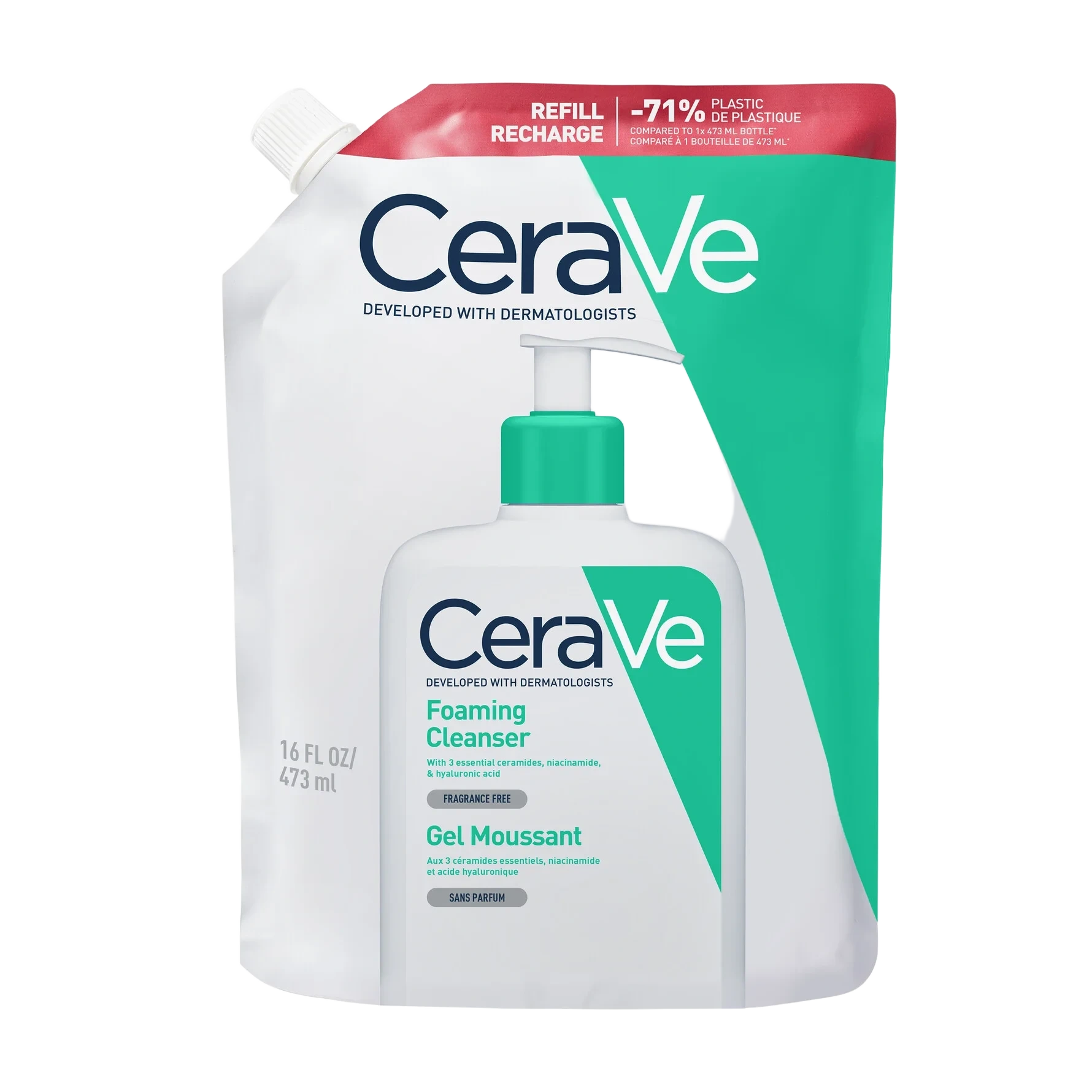 CeraVe Foaming Cleanser 473 ml, Refill