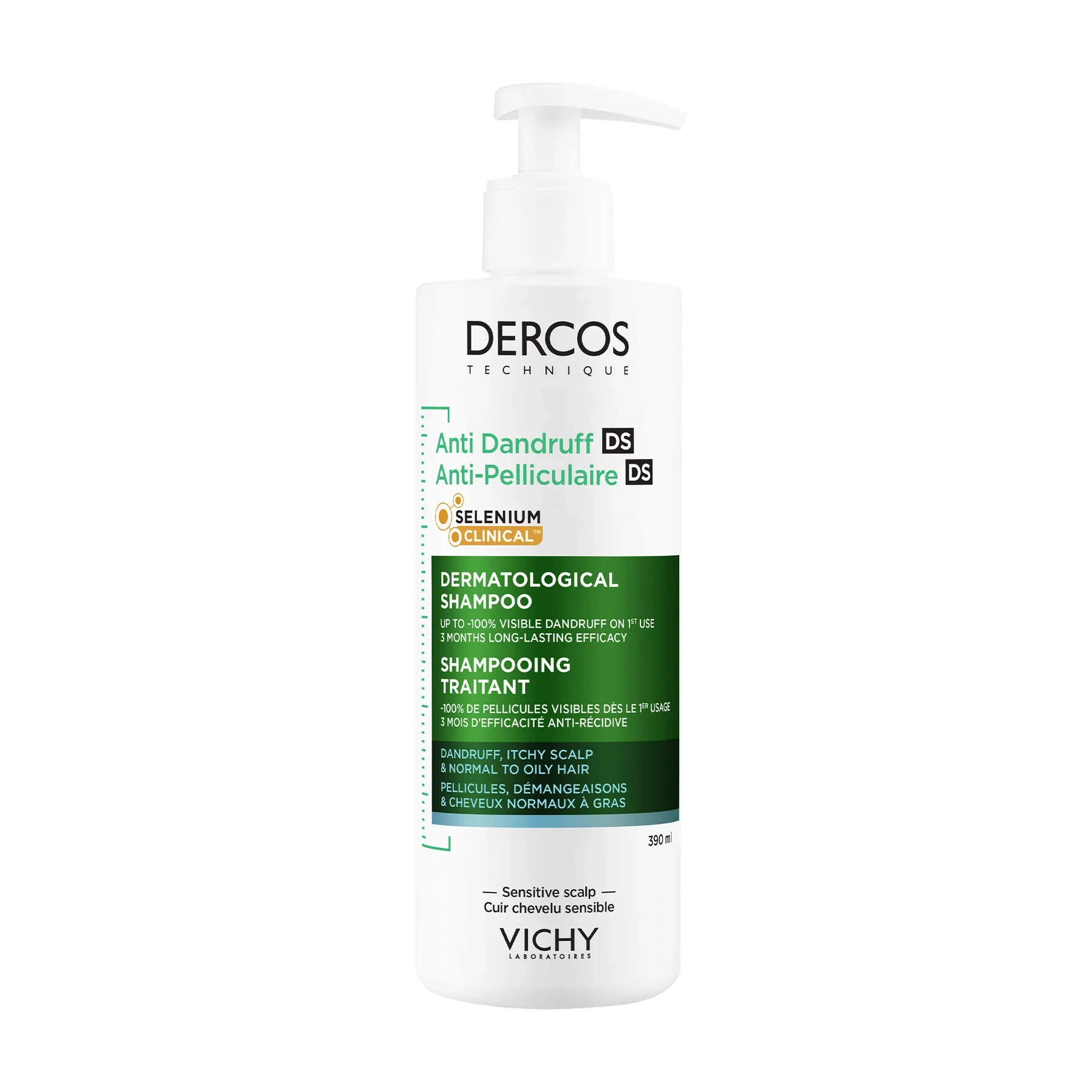 Vichy Dercos Anti-Dandruff Shampoo For Normal To Oily Hair 390 ml