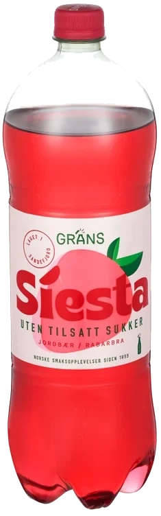 Siesta x jordbær & rabarbra   1,5l   1/2pall