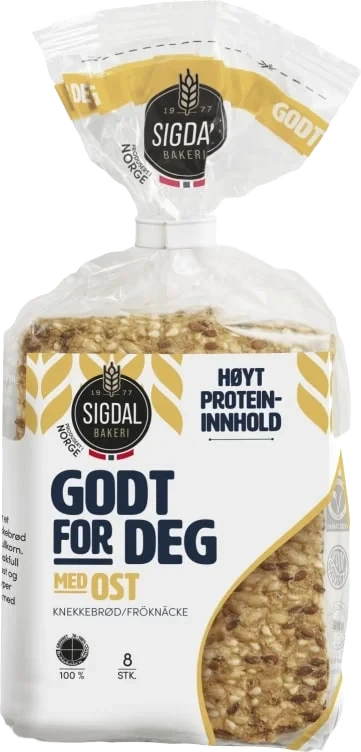 Knekkebrød Godt for Deg Ost 190g Sigdal