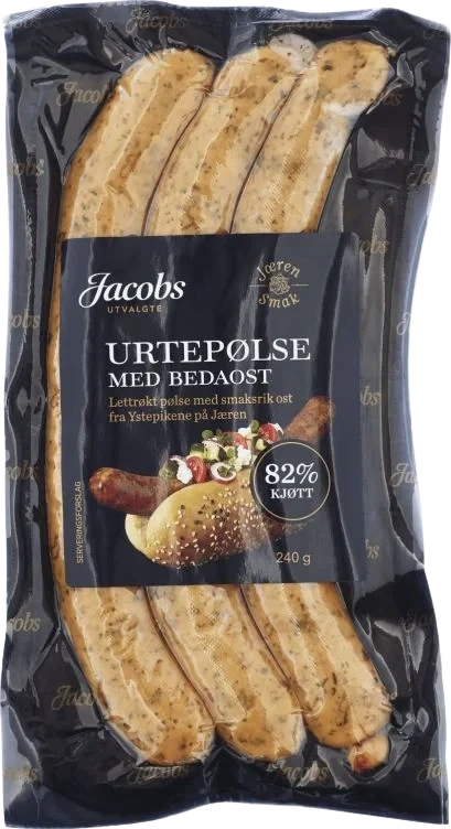 Urtepølse m/Bedaost 240g Jacobs Utvalgte