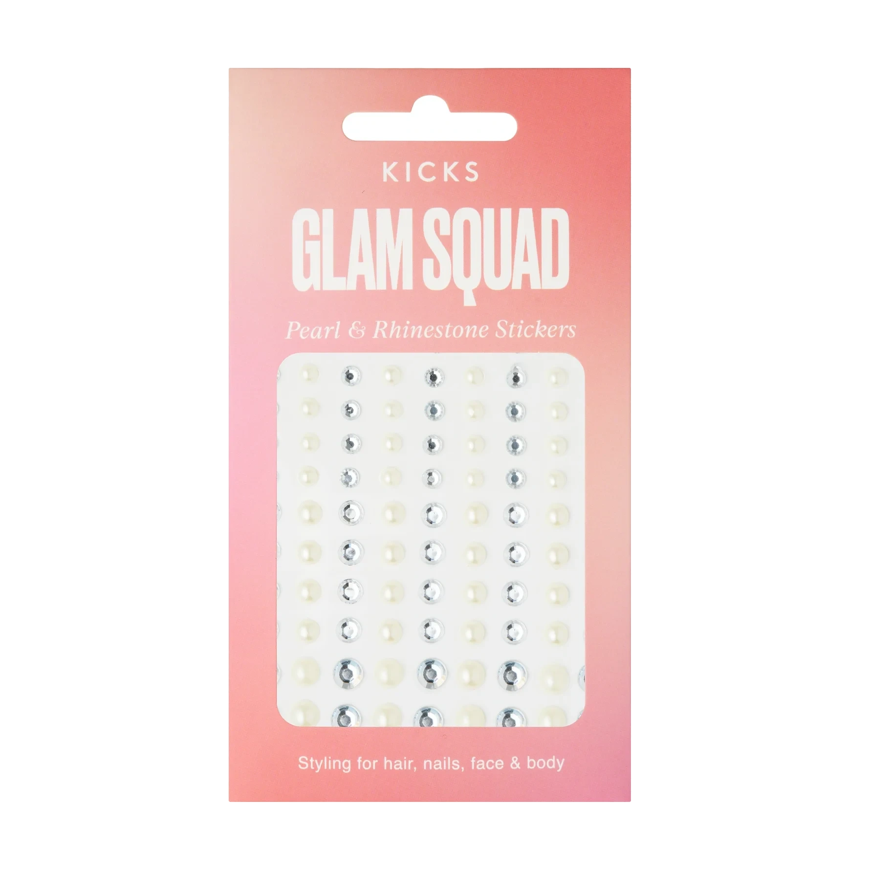 KICKS Beauty Pearl Rhinestone Styling Stickers Silver/Pearl