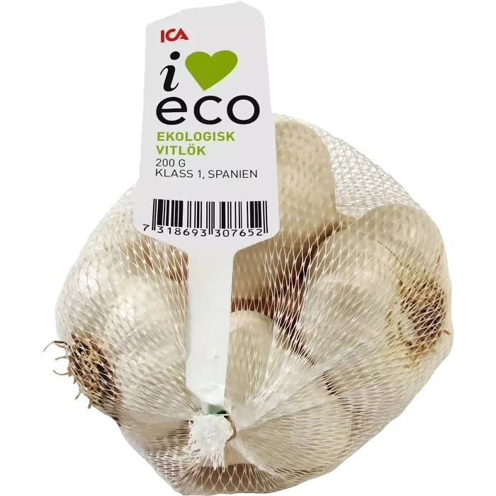 Vitlök Ekologisk 200g Klass 1 ICA I love