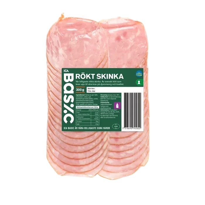 Skinka Rökt skinka 300g ICA Basic