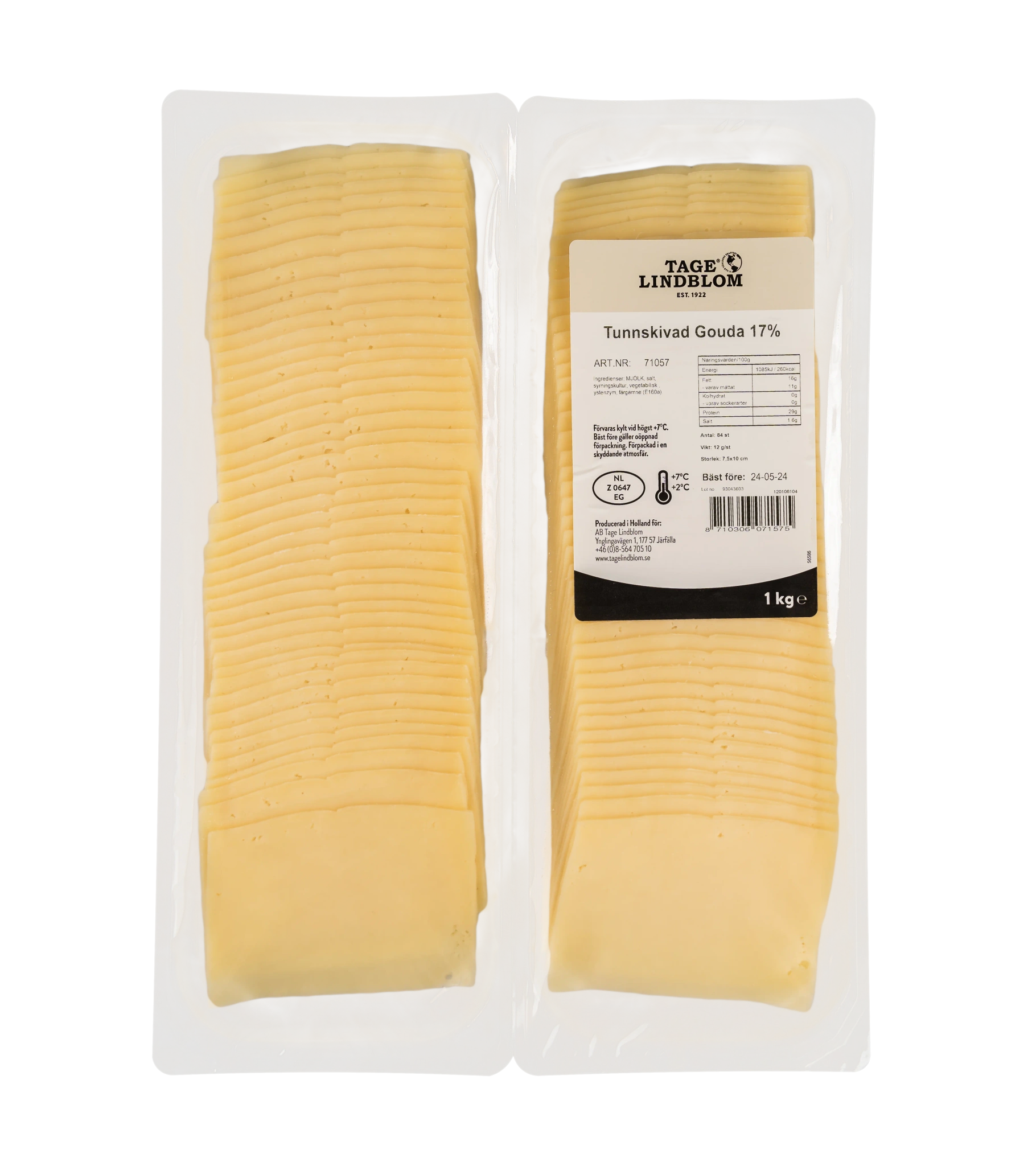 Tunnskivad Gouda 16%, 84x12 g