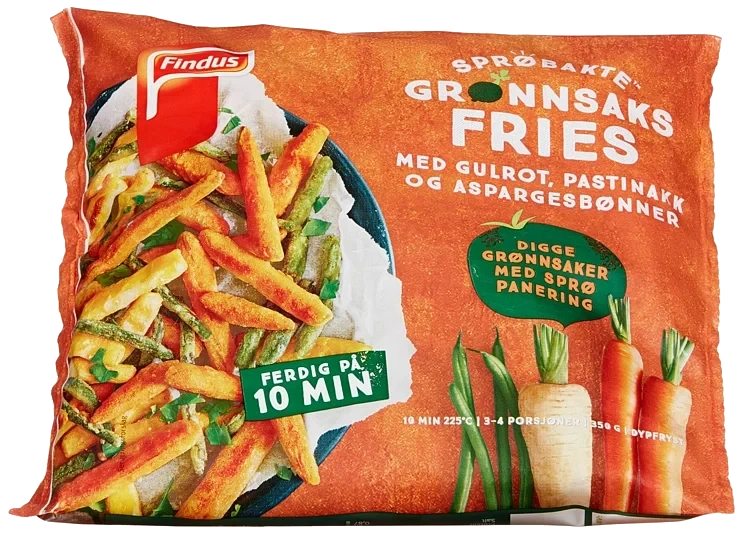 Sprøbakte grønnsaksfries   350g