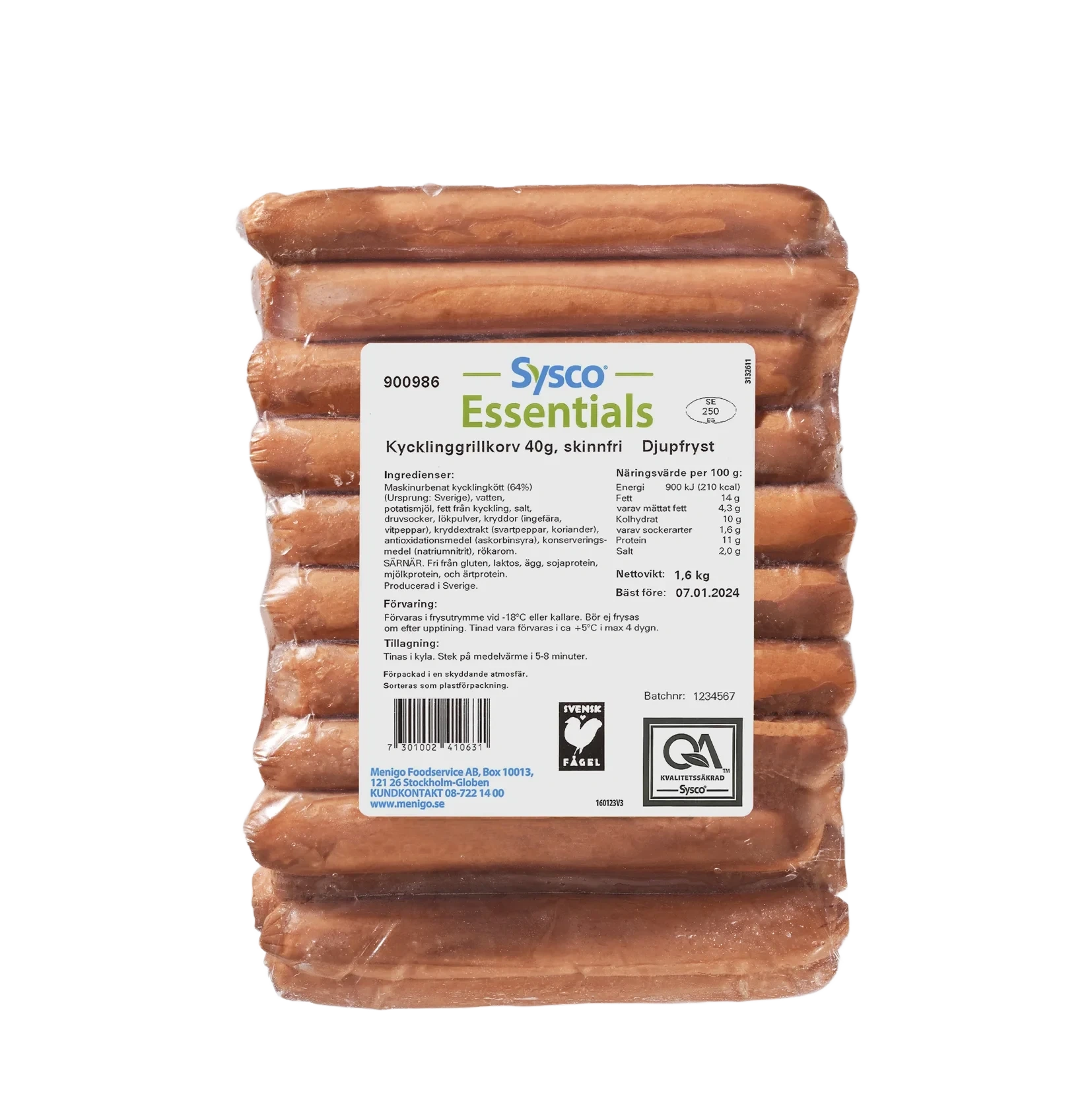 Kycklinggrillkorv skinnfri 40g SE