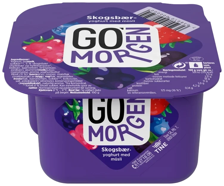 Go morgen yoghurt skogsbær/müsli 190g