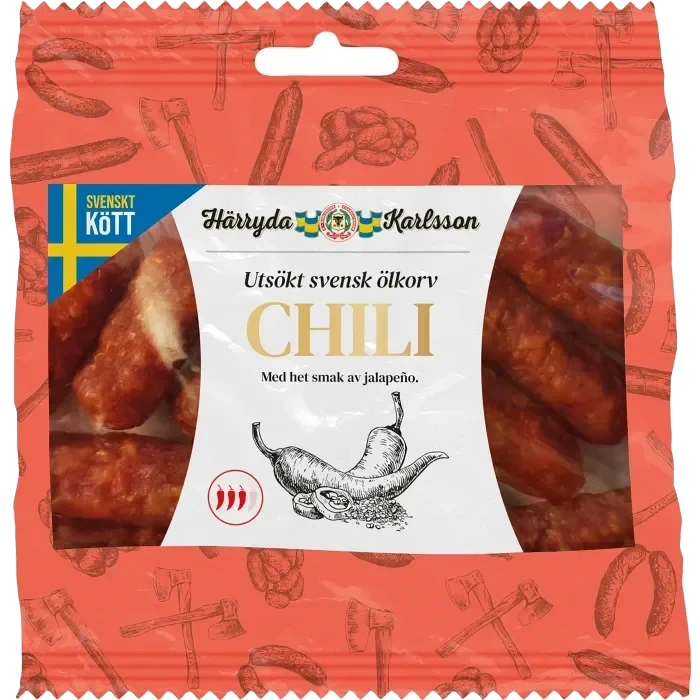 Ölkorv snacks Chili 60g Härryda Karlsson