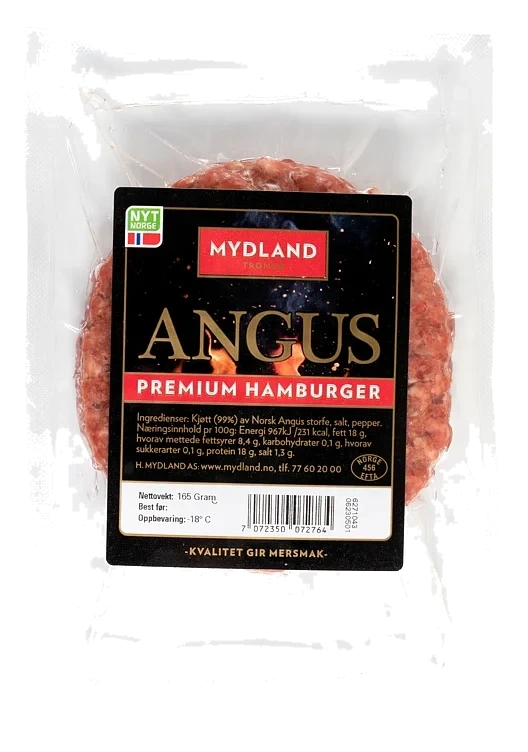 Angus premium hamburger frys  165g