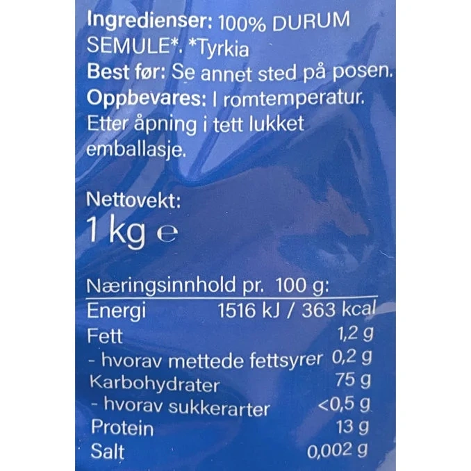 Pasta Fusilli Durumvete