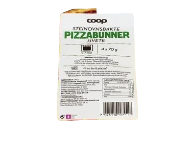 Pizzabunn steinovnsbakt  4x70g