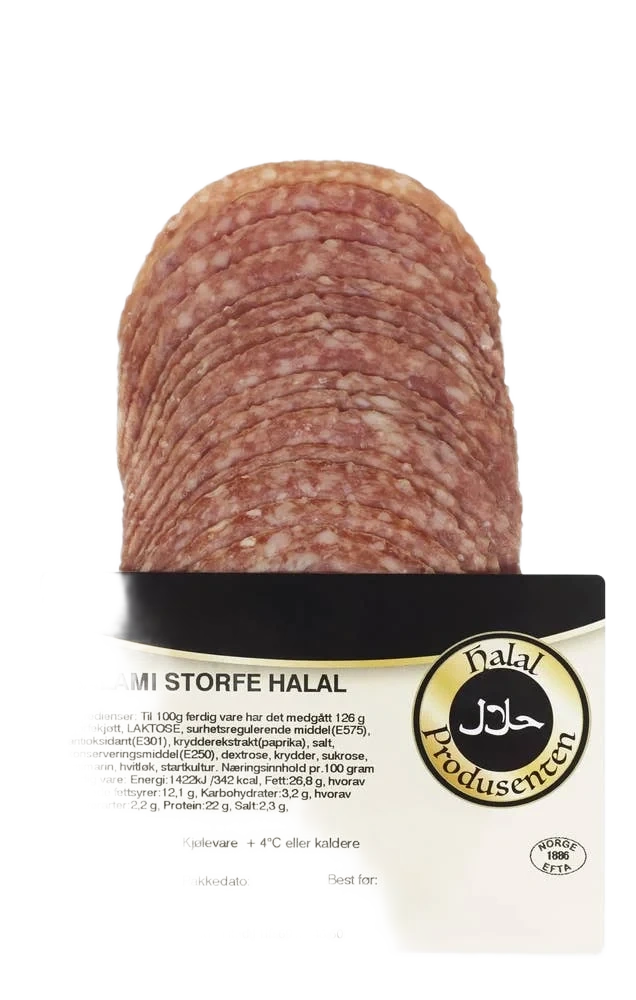 Storfe Salami Halal 100g Åkeberg-skoglunn