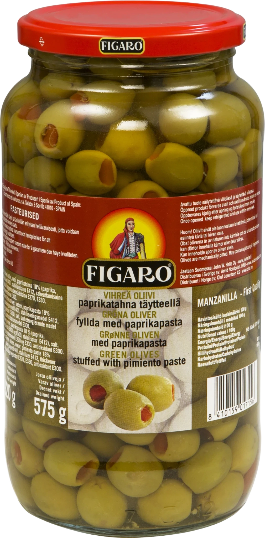 Oliven grønn m/paprika     920g