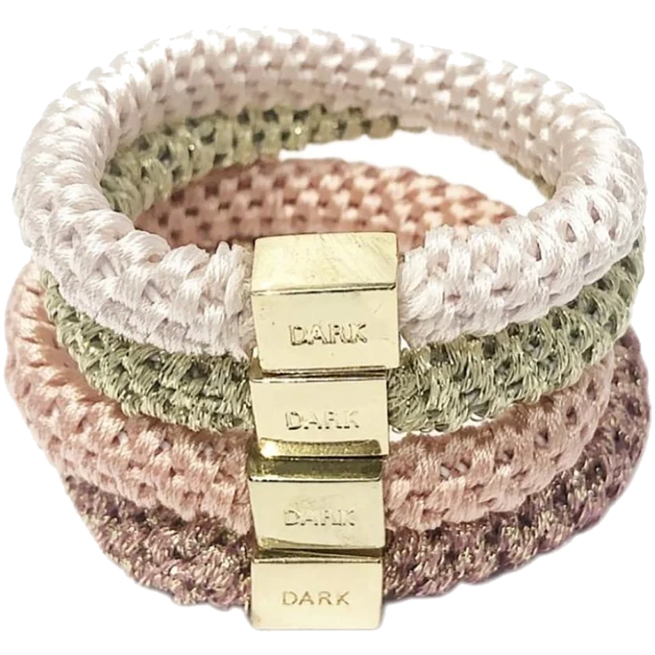 Dark Fat Hair Ties 4 Pk Combo