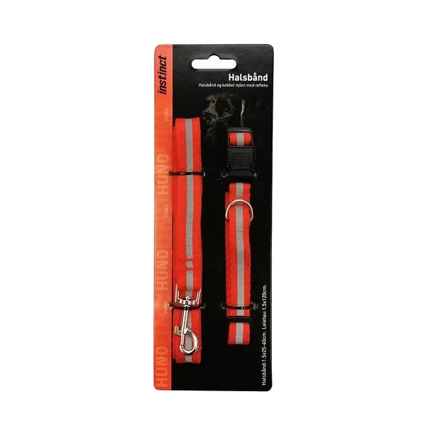 Halsbånd & kobbel nylon m/ reflex