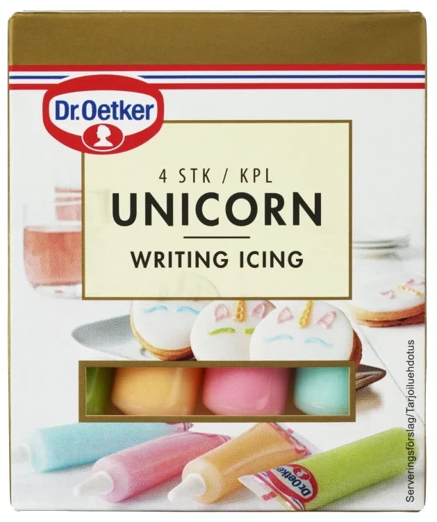 Dekor Skrift Unicorn 4tub Dr.Oetker