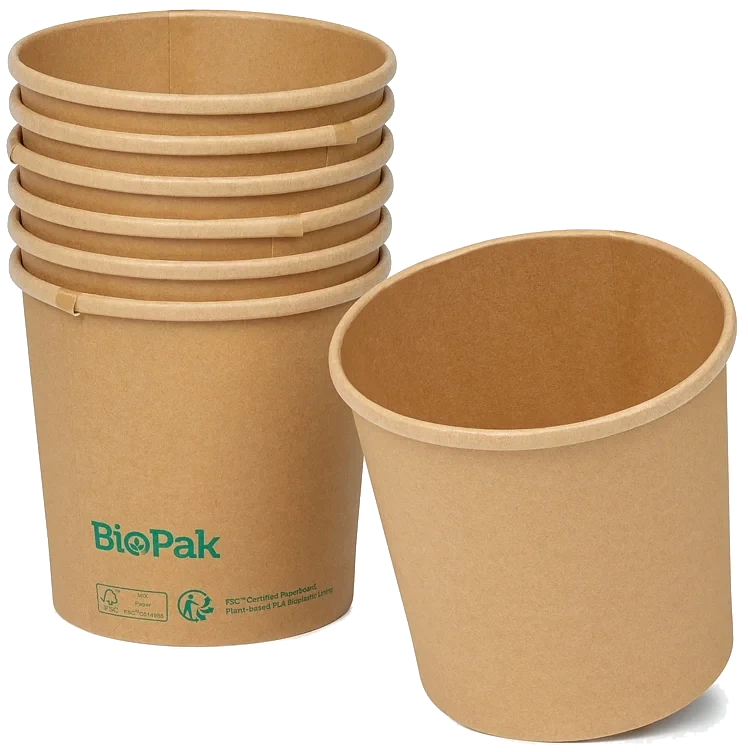 Skål ronda slank papp/pla brun 750ml   35stk