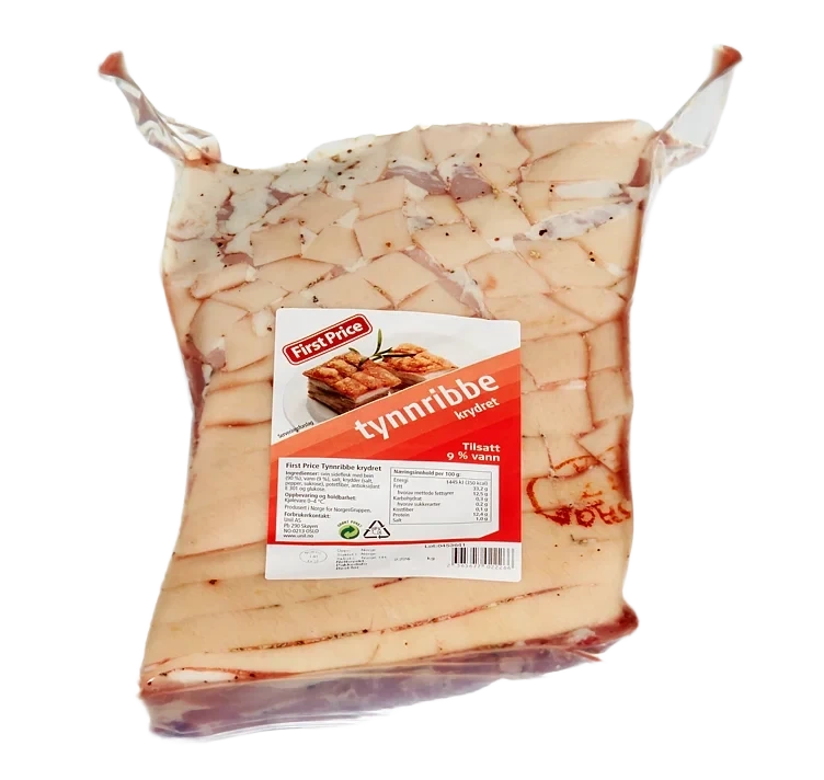 Svin Tynnribbe Krydret ca 2,3kg First Price