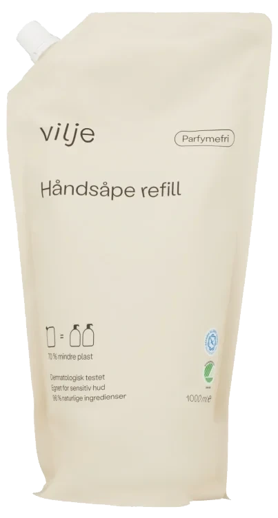 Vilje Håndsåpe Parfymefri Refill 1l