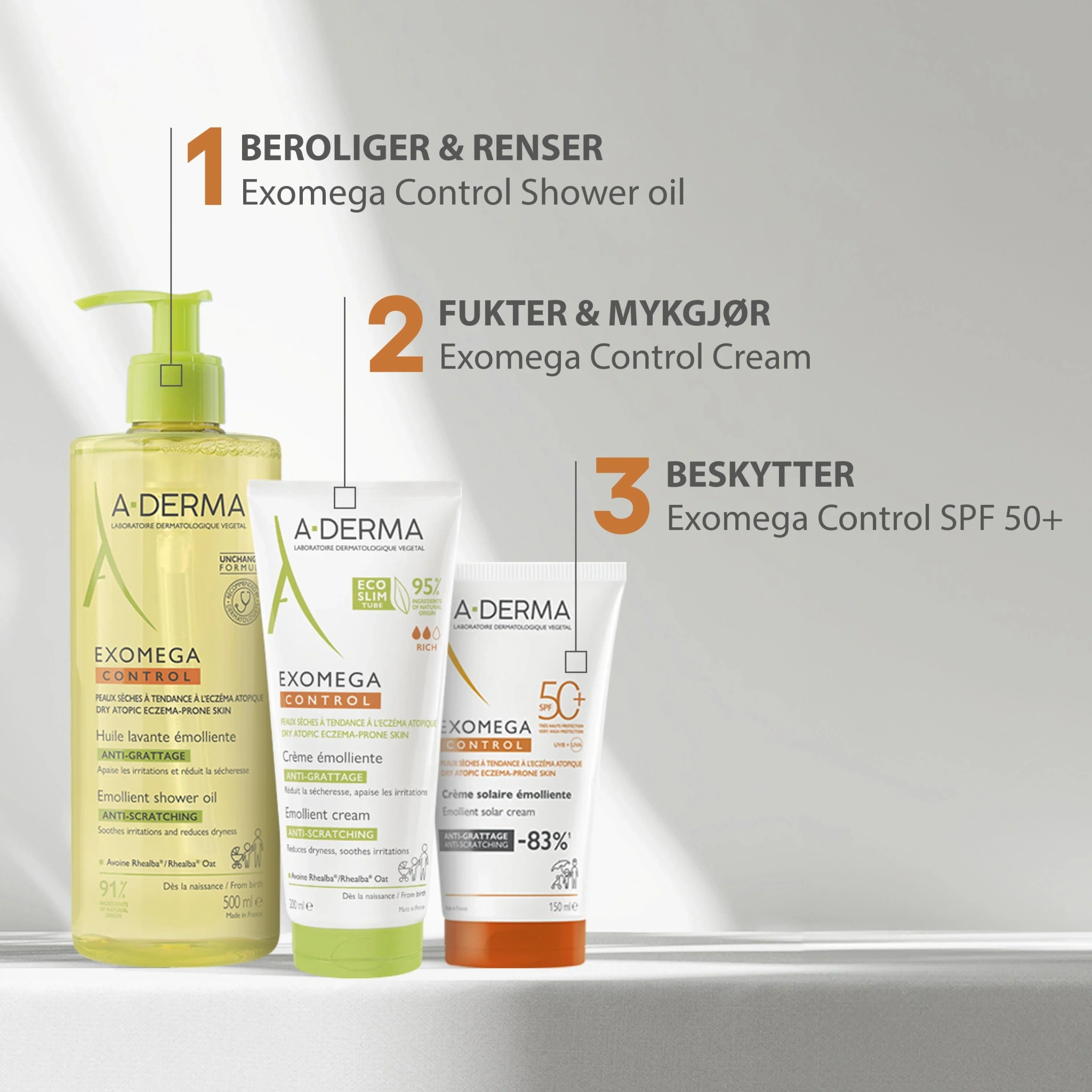 A-Derma Exomega Control SPF50+, 150 ml