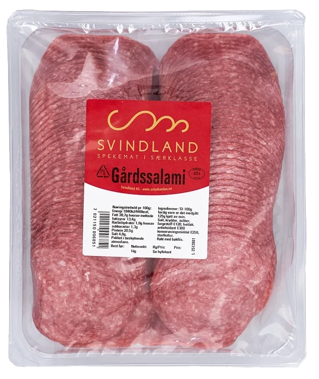 Gårds-salami 1kg Skåret