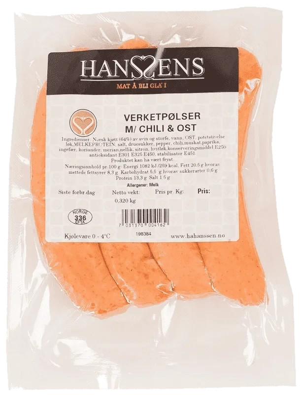 Hanssens Verketpølse med Chili 320g