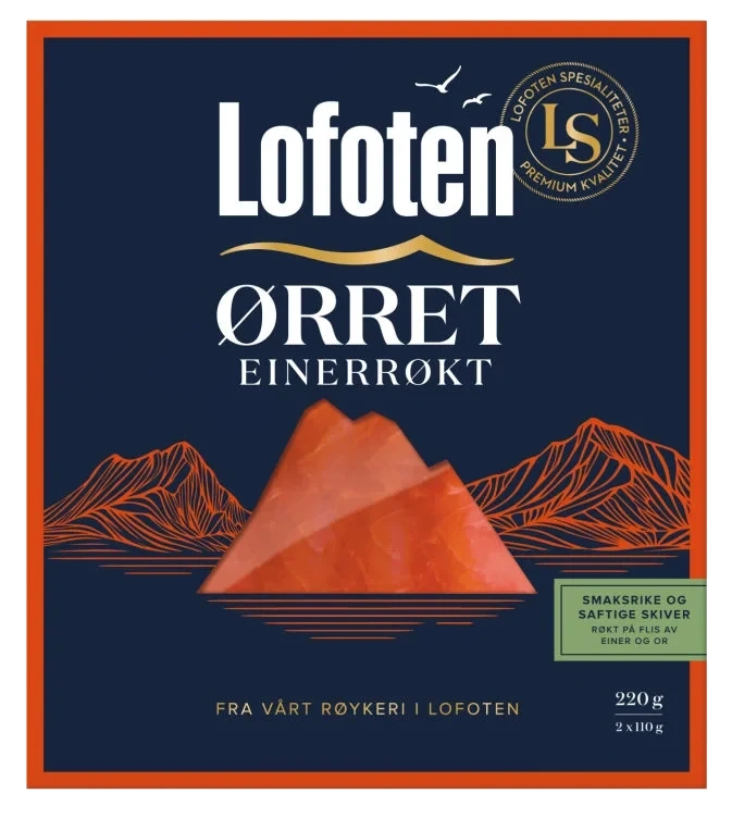 Ørret Einerrøkt skivet 220g Lofoten