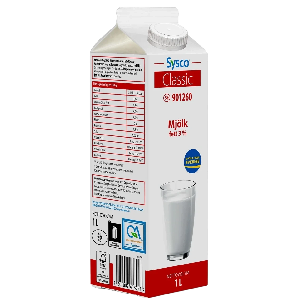 Sysco Classic Standardmjölk 3 % ESL