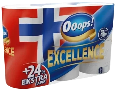 VAJDA-PAPIR SCANDINAVIA AS Ooops! Excellence Toilet No 160/6-r 3 Ply (fsc-mix Cu-coc-848371)