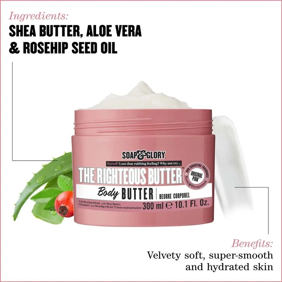Soap & Glory The Righteous Butter Body Butter for Hydration and Softer Skin