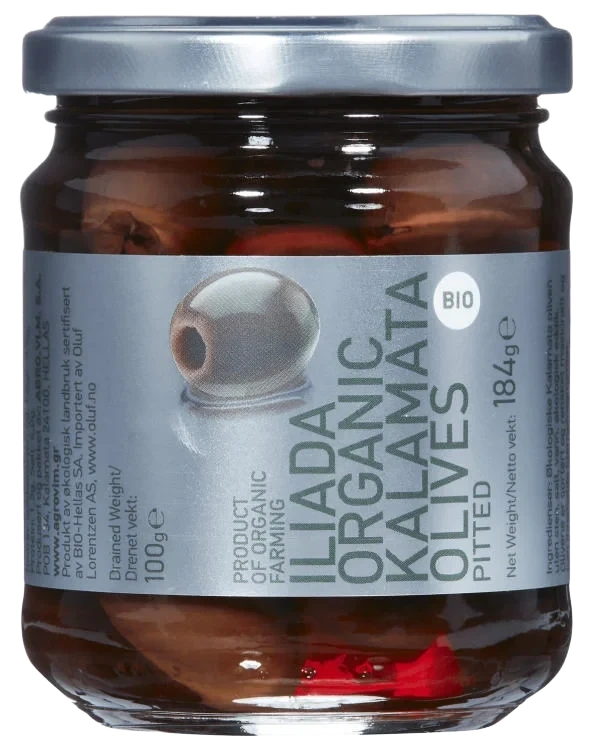 Oliven Kalamata u/Sten Økol.184g Iliada