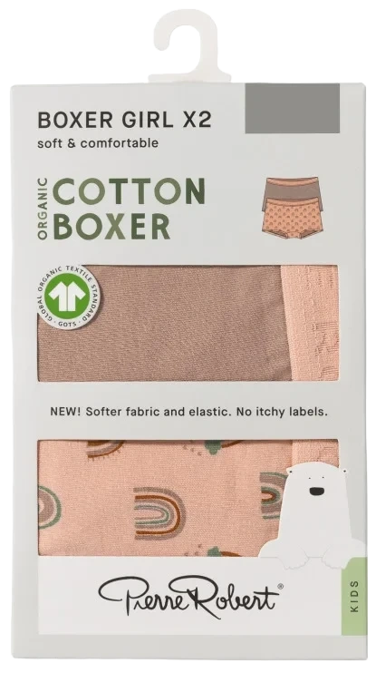 Boxer Cotton Girl Rosewood-Powder 98-104