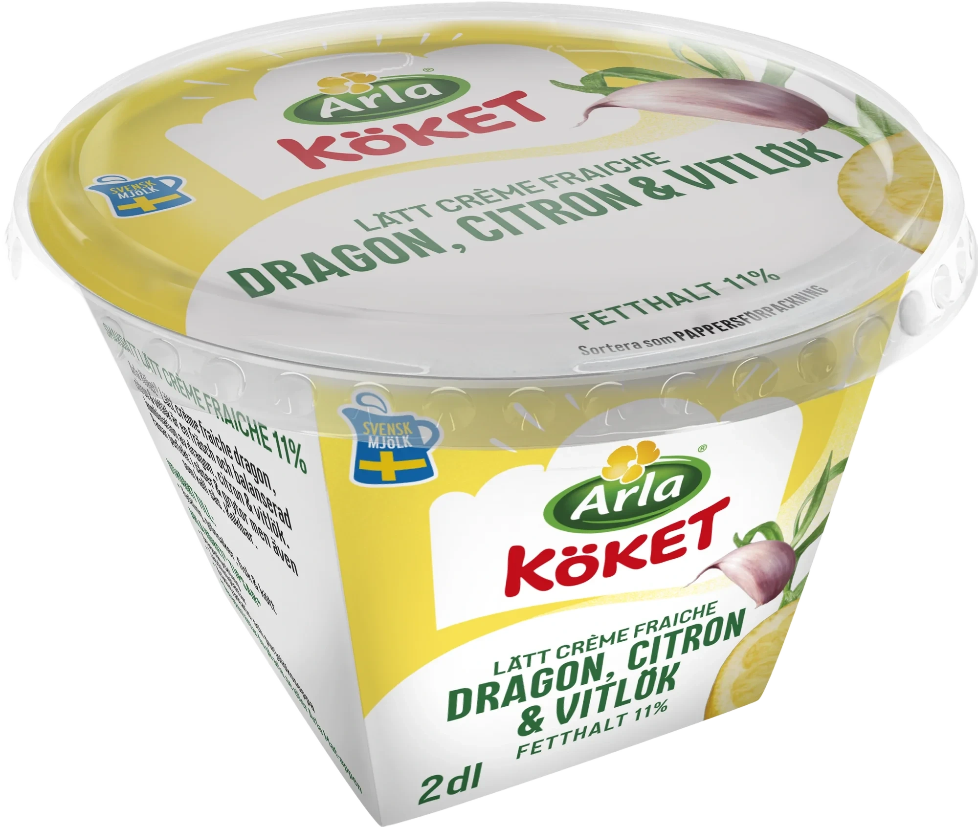Lätt crème fraiche dragon/citron/vit 11%
