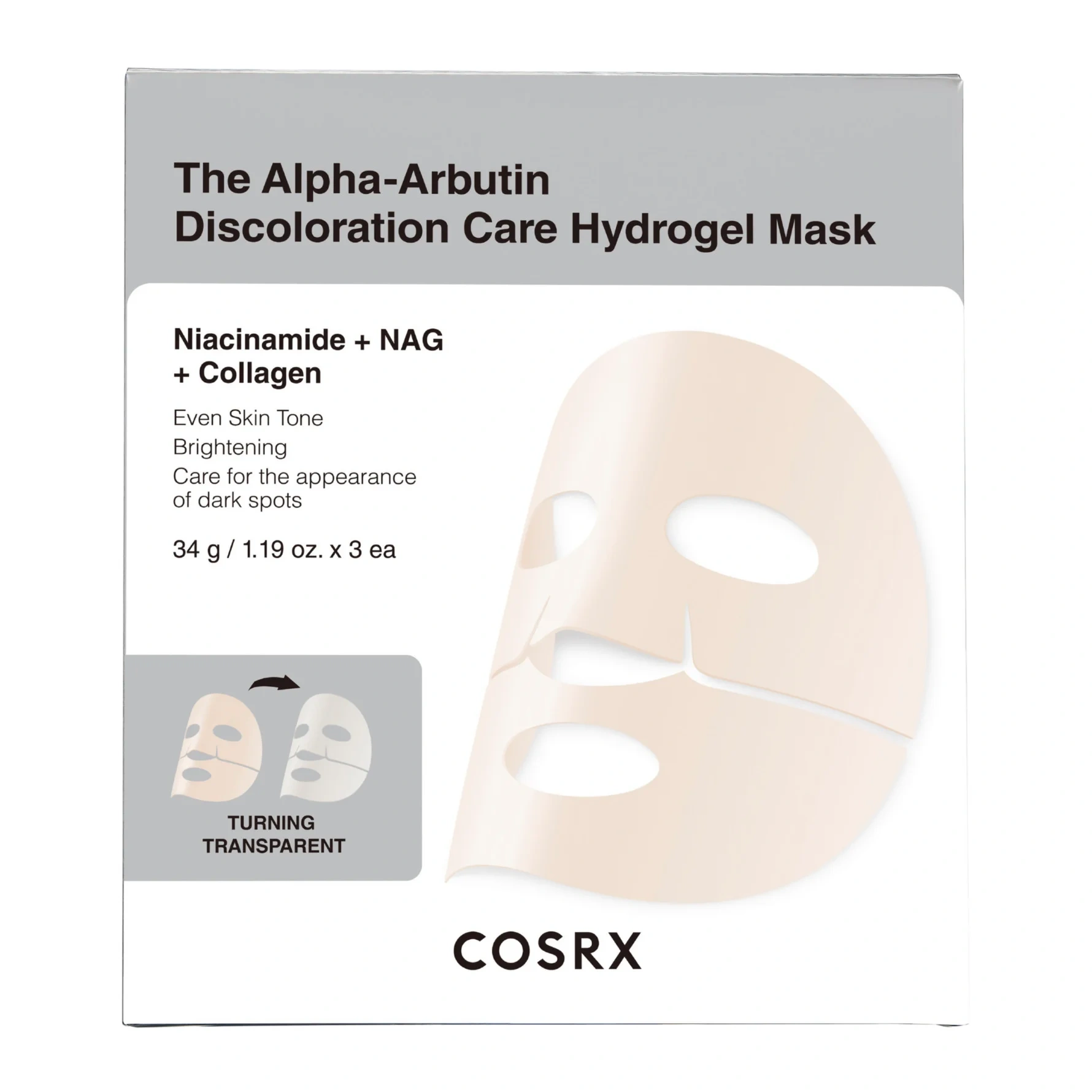 COSRX The Alpha-Arbutin Discoloration Care Hydrogel Mask 3 pcs