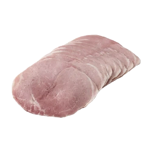 Fläskbog, rimmad långkokt skivad