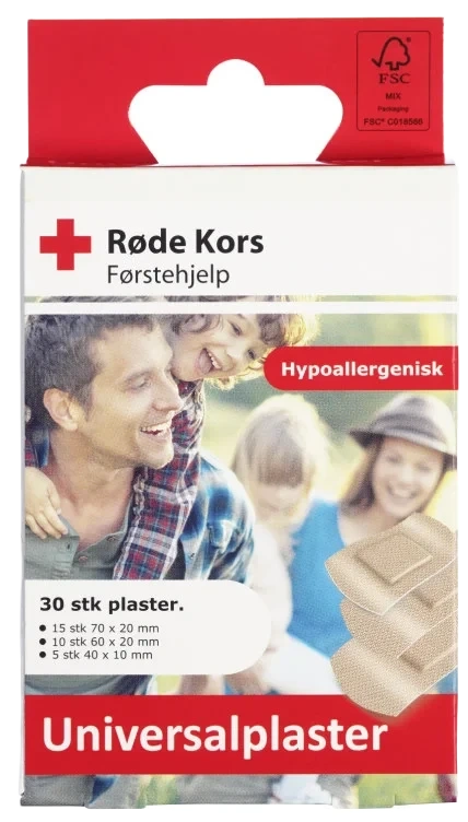 Universalplaster 30stk Røde Kors Førstehjelp