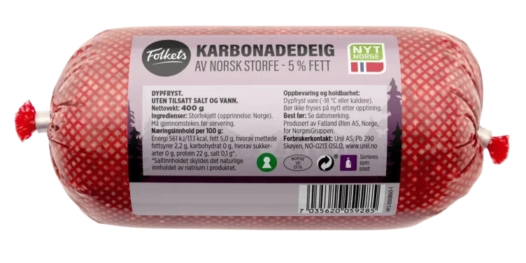 Karbonadedeig Snabb 400g Folkets