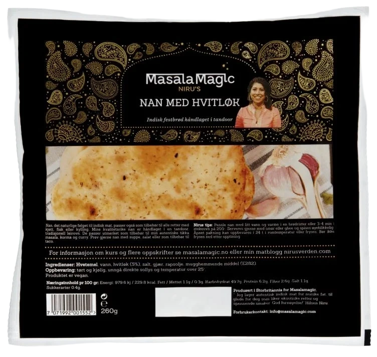 Naan Håndlagde m/Hvitløk 260g Nirus