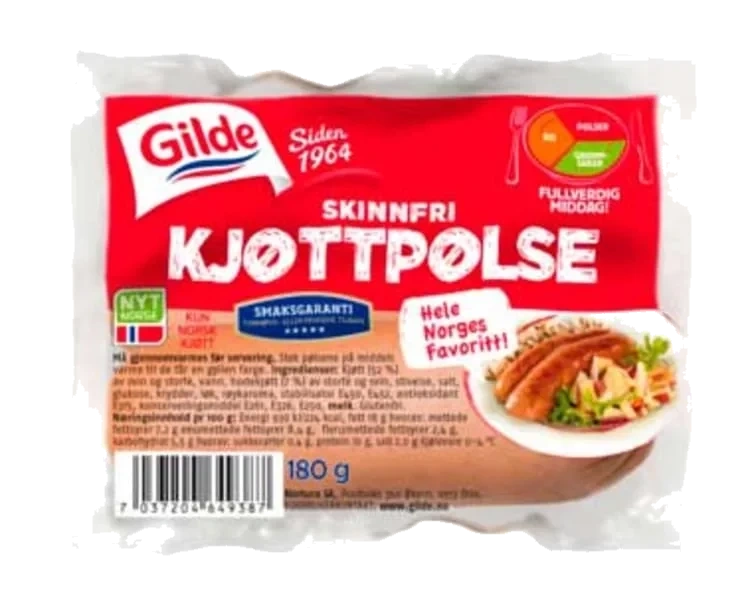 Kjøttpølse skinnfri  180g