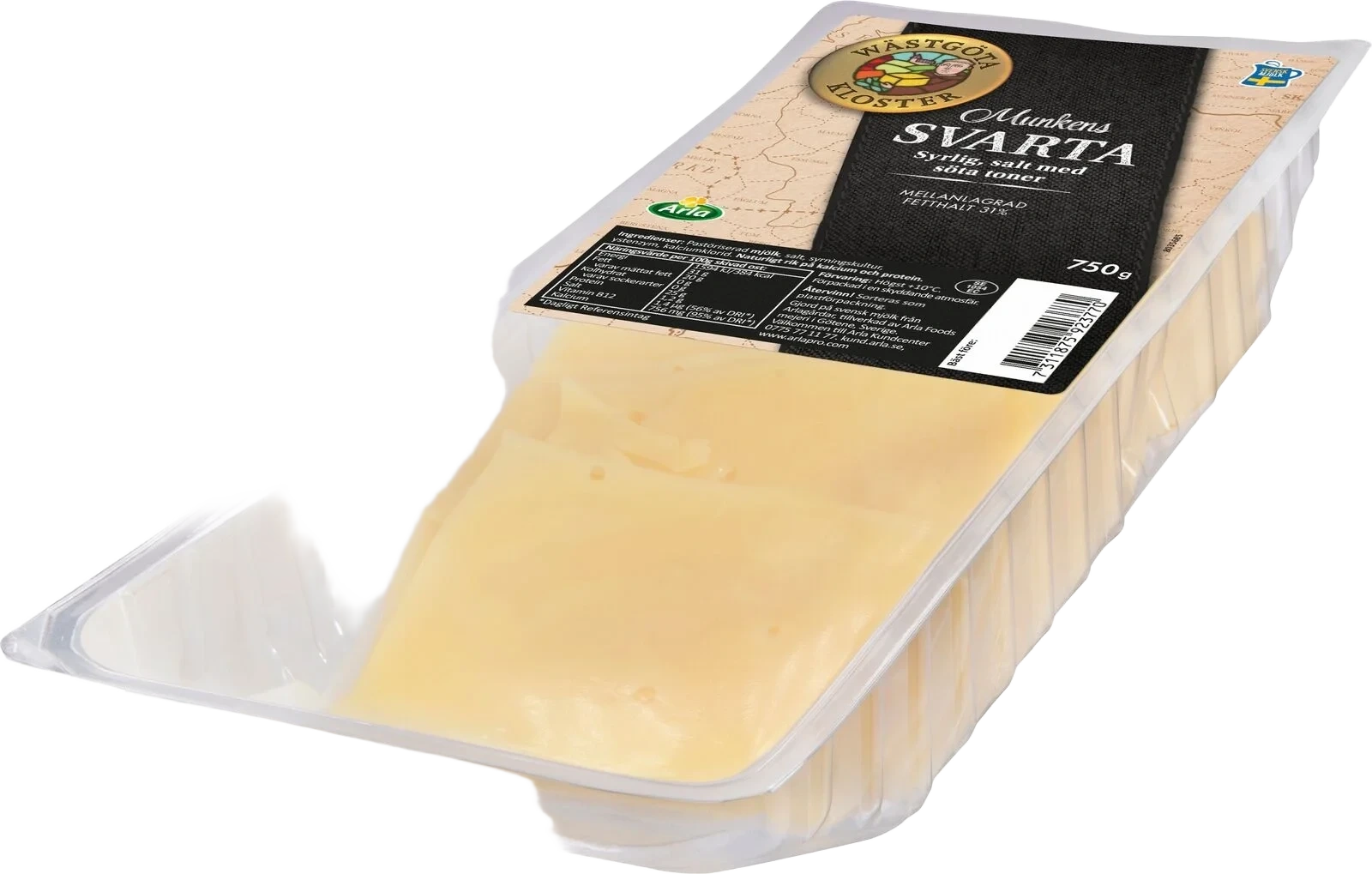 Munkens Svarta skivad ost 31%