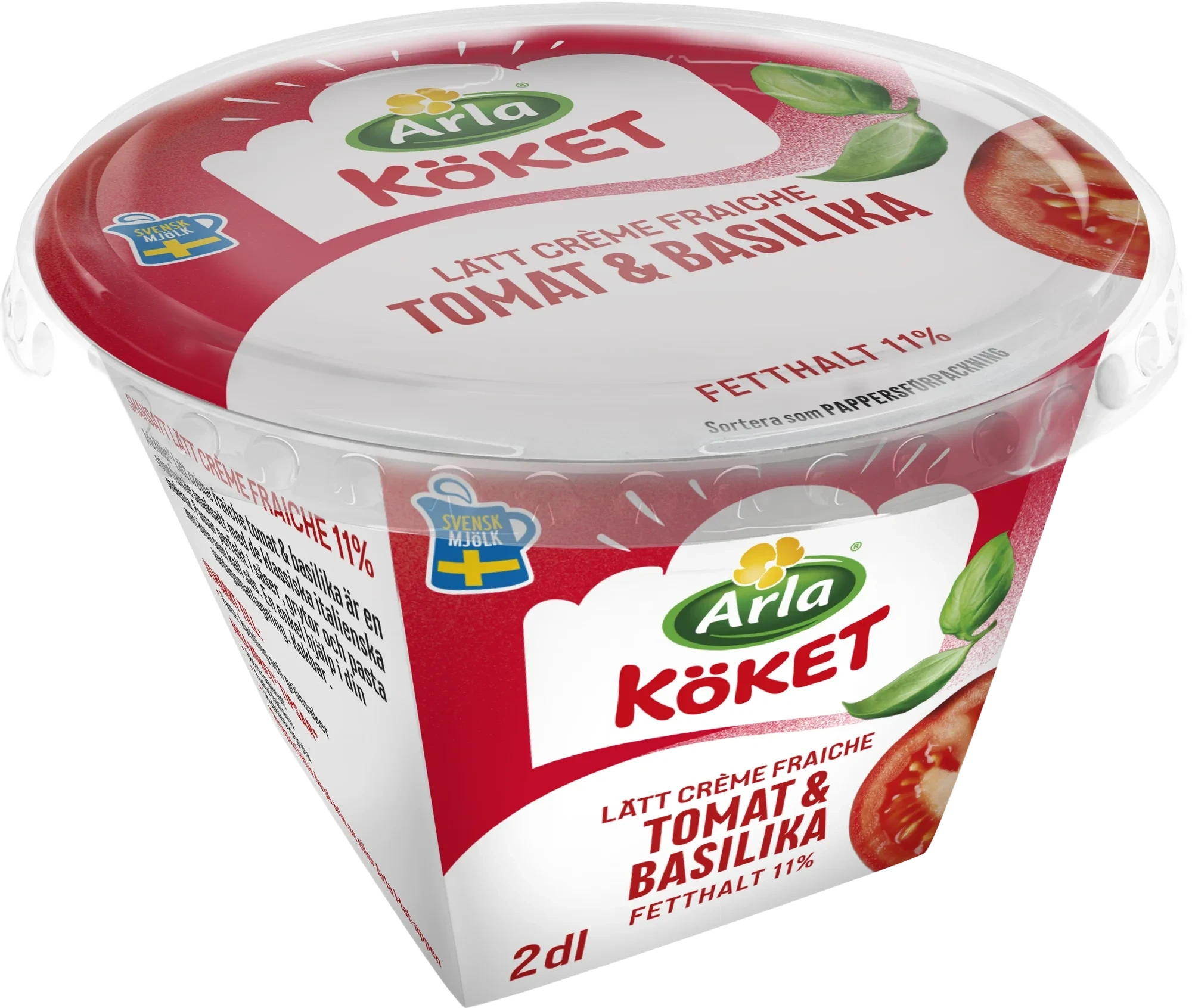 Lätt crème fraiche tomat / basilika 11%